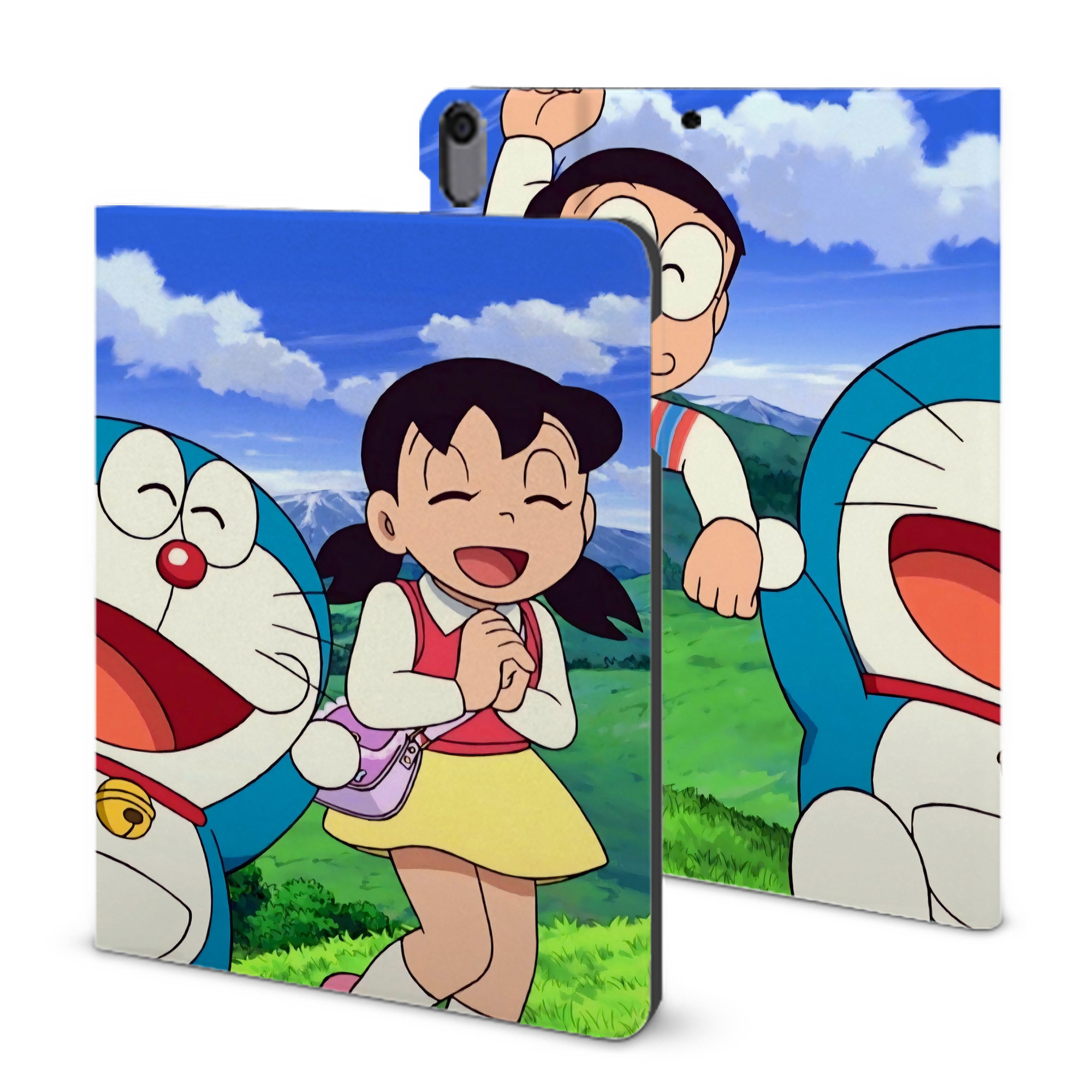 （画像用） ドラえもん Doraemon IPad ケース ブック型 PUレザー TPU 耐衝撃 軽量 薄型 ペン収納なし 全面保護 IPad 各モデル対応